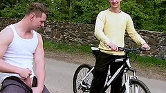 Boyish gay guy getting pounded in a hot outdoor action