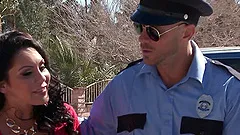 Bad girl Dayton Rains fucks a cop while he is in uniform