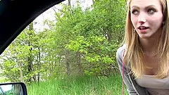 Captivating blonde teen getting hammered hardcore outdoor