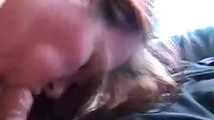 Big-breasted redhead enjoys sucking a boner in homemade sex tape