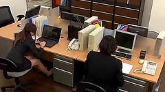 Pretty Japanese Babe Getting Hammered In The Office