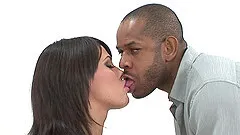 Hardcore interracial threesome with pussies and a black cock