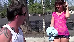 Pretty Brunette With Petite Natural Tits Enjoying A Hardcore Fuck On Her Sofa