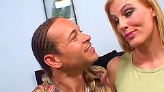 Cuckold sex clip with Darryl Hanah getting fucked in pile driver pose