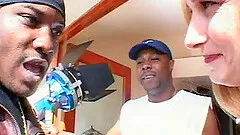 Salacious redhead Estelle enjoys interracial MMF banging