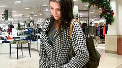 Sizzling Brunette Babe Flashing Her Breasts And Ass In Public