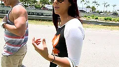 Gorgeous Redhead With A Nice Ass Sucking A Stranger's Big Cock In Public