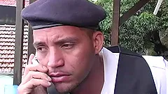 Muscular gay daddy destroys a handsome guy's butt indoors