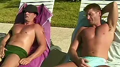 Three Muscular Gay Studs Have Some Hardcore Fun in the Pool