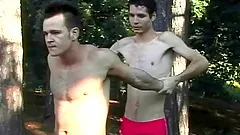 Gay Guys Strip Naked During a Job and Fuck in the Forest