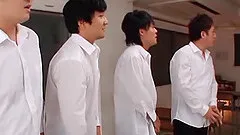 Some sexy Japanese bitches enjoy ardent group banging indoors