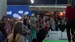 Some hot chicks strip at a party and flash their tits and butts