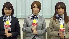 Three whorish Japanese journalists get banged by three fuckers