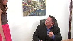 Skinny secretary Kacy Lane gets punished by her boss