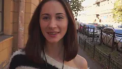 Svelte brunette skank gets picked up and fucked rough