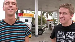 Striking Tucker Vaughn Sucks A Big Cock In A Public Place