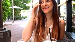 Delicious Nicole Talks About Sex In A Restaurant Outdoors