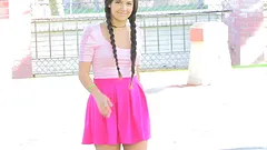 Exquisite Caroline Touches Herself In Public Outdoors