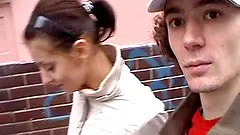 Horny teen is fucked out in public by a large cock