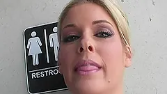 Lustful Fayth Deluca blows a big  black cock in a gloryhole video