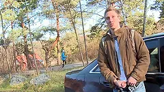 Sweet Marcus Go Really Hardcore Against A Car Outdoors