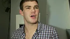 A lewd poofter gets his butt drilled in a shop in gangbang clip