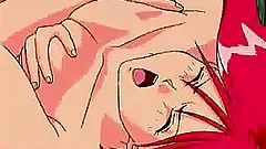 Redhead anime bitch gets brutally fucked in a forest