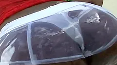 Nasty and chubby ebony is in an outdoor interracial