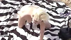 Fantastic Blonde Serves A Blowjob Outdoor In A Reality Clip