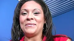 A brunette chick with nice booty sucks and rides a cock in a gloryhole