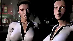 3D slut is fucked in and out of a car