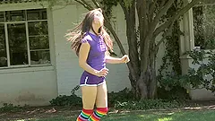 Amazing Mila Exercise Half Naked Outdoors In A Solo Model Clip