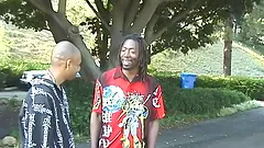 Interracial threesome picnic with Katie Morgan