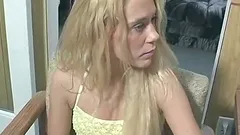 Two blondes ride a dick and toy their pussies with huge dildo