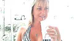 Blonde mom Chayanne sucks a prick and enjoys multiposition sex