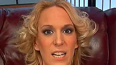 Slutty blonde girls in an interracial threesome video