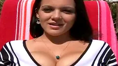 Busty Natasha Nice oils her tits up and toys a pussy