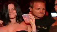 Victoria Lawson gives a terrific blowjob to some man in a club