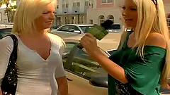 Sizzling blonde blows and gets fucked for money in a car