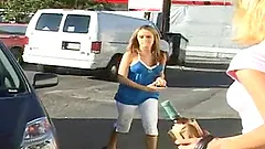 Two blonde hotties taste and toy each other's delicious pussies