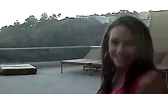 Rhiannon Alize and her GF play with a strapon in homemade lesbian clip