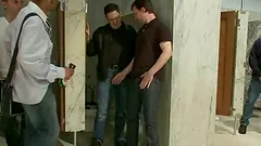 Innocent Ethan Hunter Gets Fucked BY A Bunch Of Gay Dudes In A Bathroom