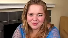 Chubby blonde Hana enjoys MMF interracial sex in a bedroom