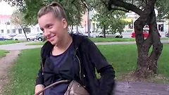 Slutty Nessy gets fucked in the street near the car