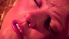 Five lesbian chicks toy and lick their wet pussies