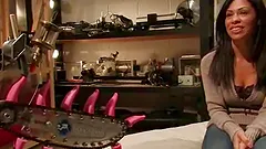 Licking chain and a fucking machine for Cassandra