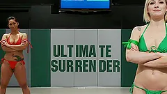 Blonde girl gets toyed rough after losing a fight