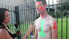 Interracial Group Sex and a Hot Brunette Gets Fucked by a Dude