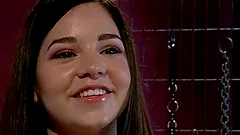 Delicious blond is torturing that petite brunette