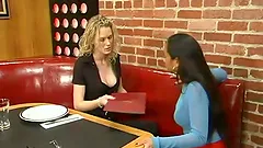 Sizzling sex dolls are in a hay with a fucking machine